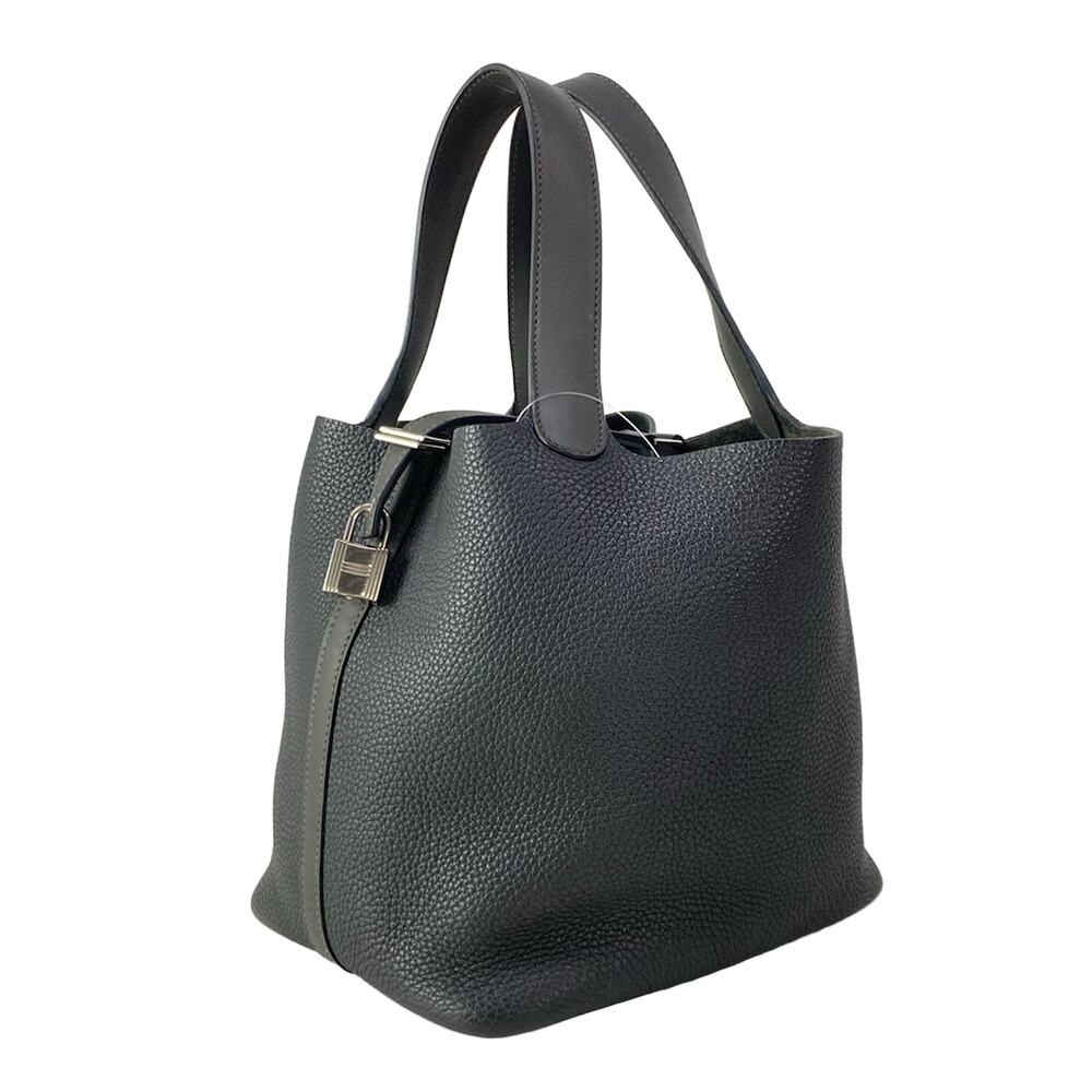 Hermès Picotin Lock Touch MM Handbag Graphite Plomb Taurillon Clemence Veau